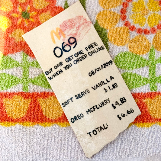 Ceramic McDonald's Receipt