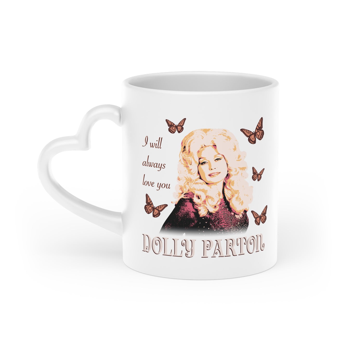 Dolly Parton Heart-Shaped Mug