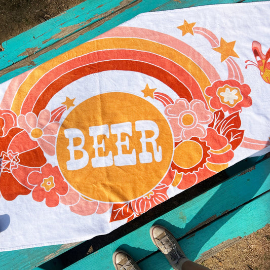 Beer Flower Beach Towel