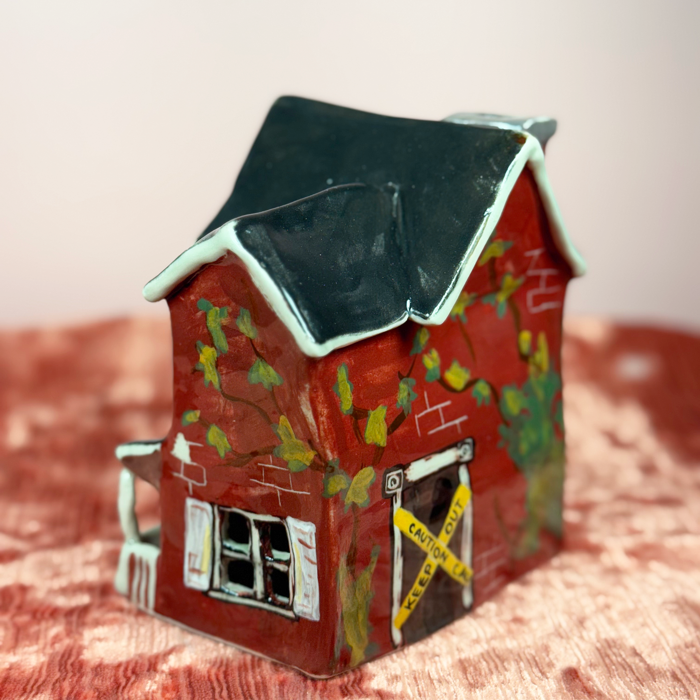 Ceramic Haunted House Incense Holder
