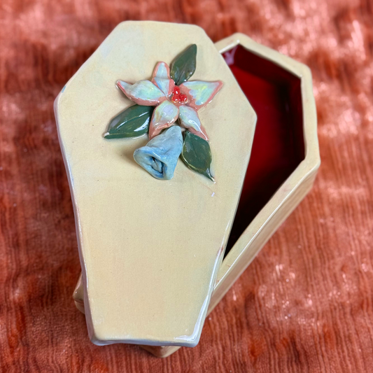 Ceramic Coffin Trinket Box
