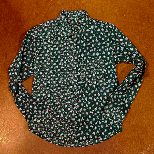 Black Floral Collar Shirt