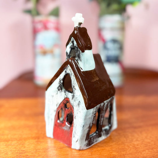 Burning Church Incense Holder - Charred