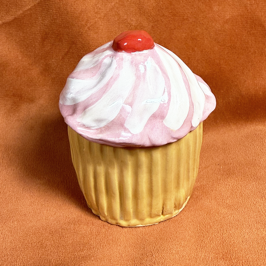 Ceramic Cupcake Stash Jar