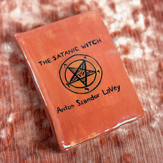 Ceramic Satanic Witch Book