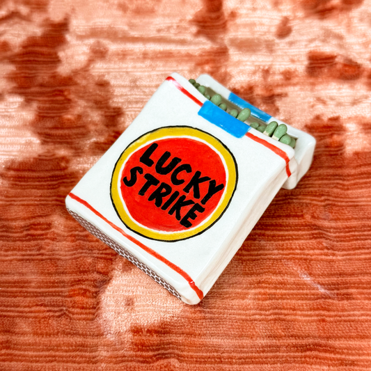 Ceramic Lucky Strike Match Striker Box