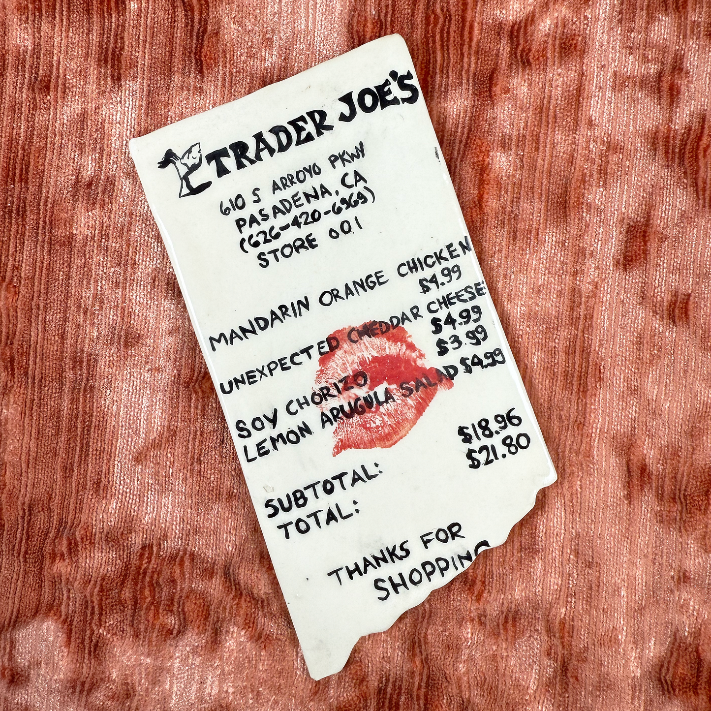 Ceramic Trader Joe's Receipt