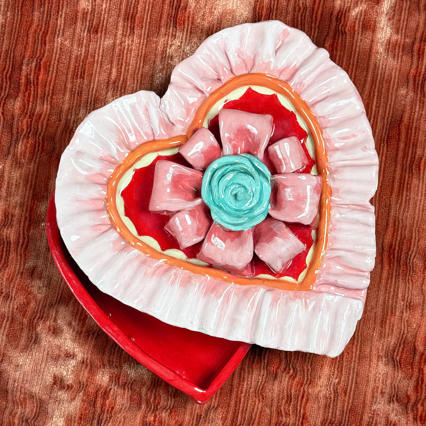 Ceramic Valentine's Heart Shaped Box