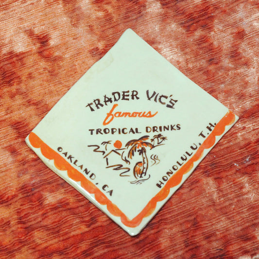Ceramic Trader Vic's Napkin Coaster