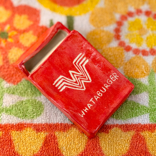 Ceramic Whataburger Match Striker Box
