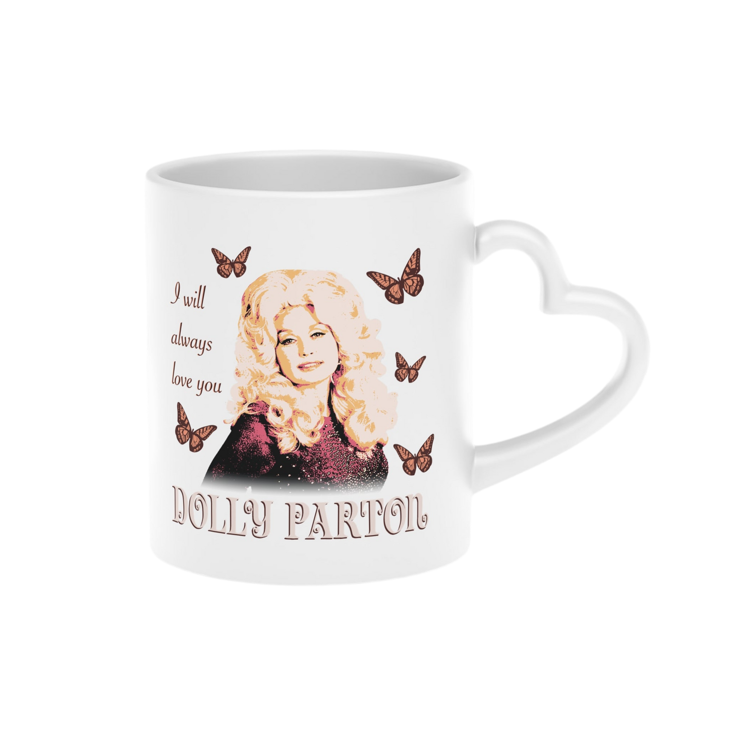 Dolly Parton Heart-Shaped Mug