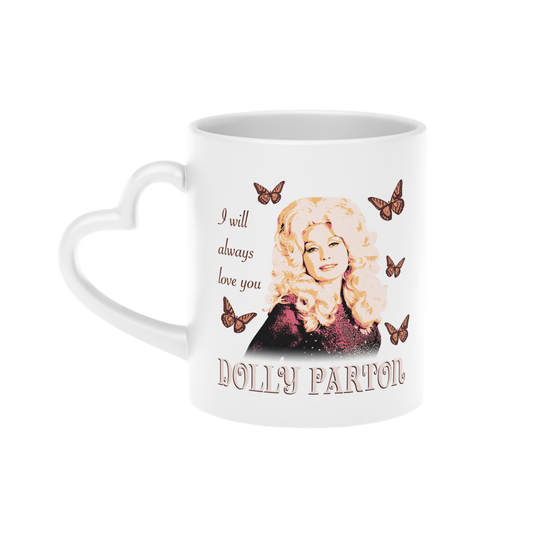 Dolly Parton Heart-Shaped Mug