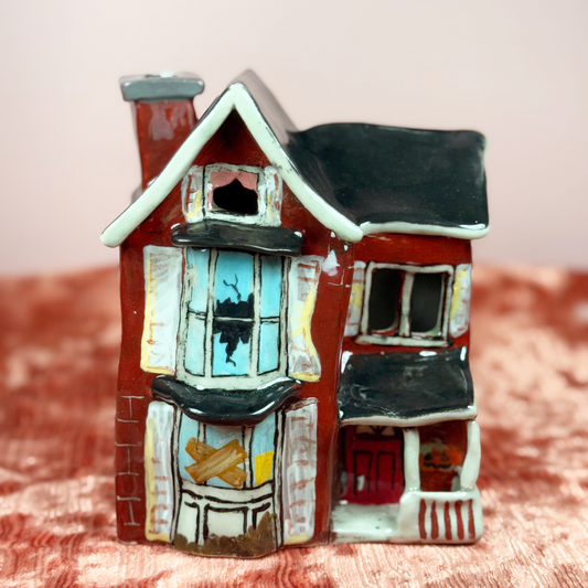 Ceramic Haunted House Incense Holder