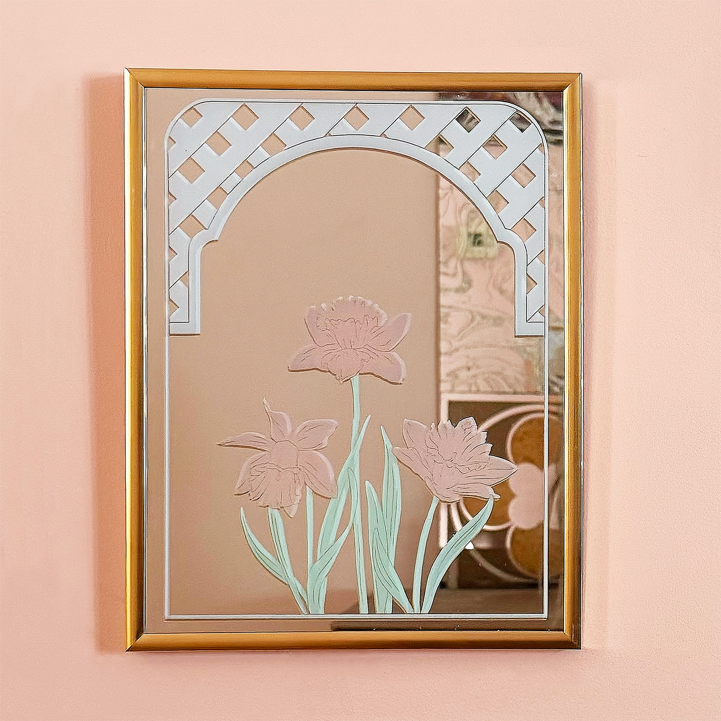Art Deco Orchid Mirror