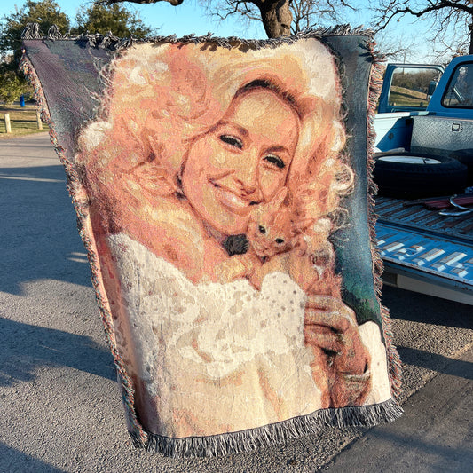 Dolly Parton Woven Blanket