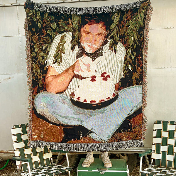 Johnny Cash Woven Blanket