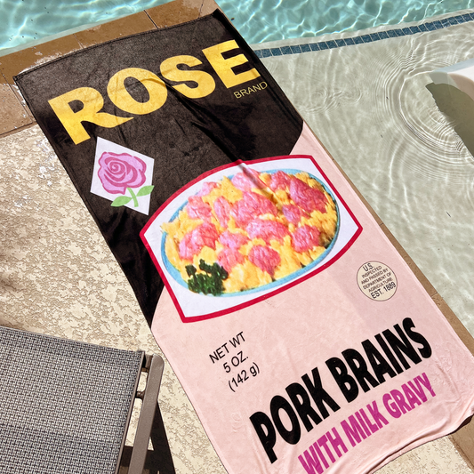 Rose Pork Brains Beach Towel