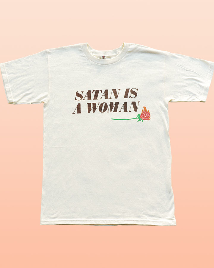 Satan is a Woman T-shirt - Cream